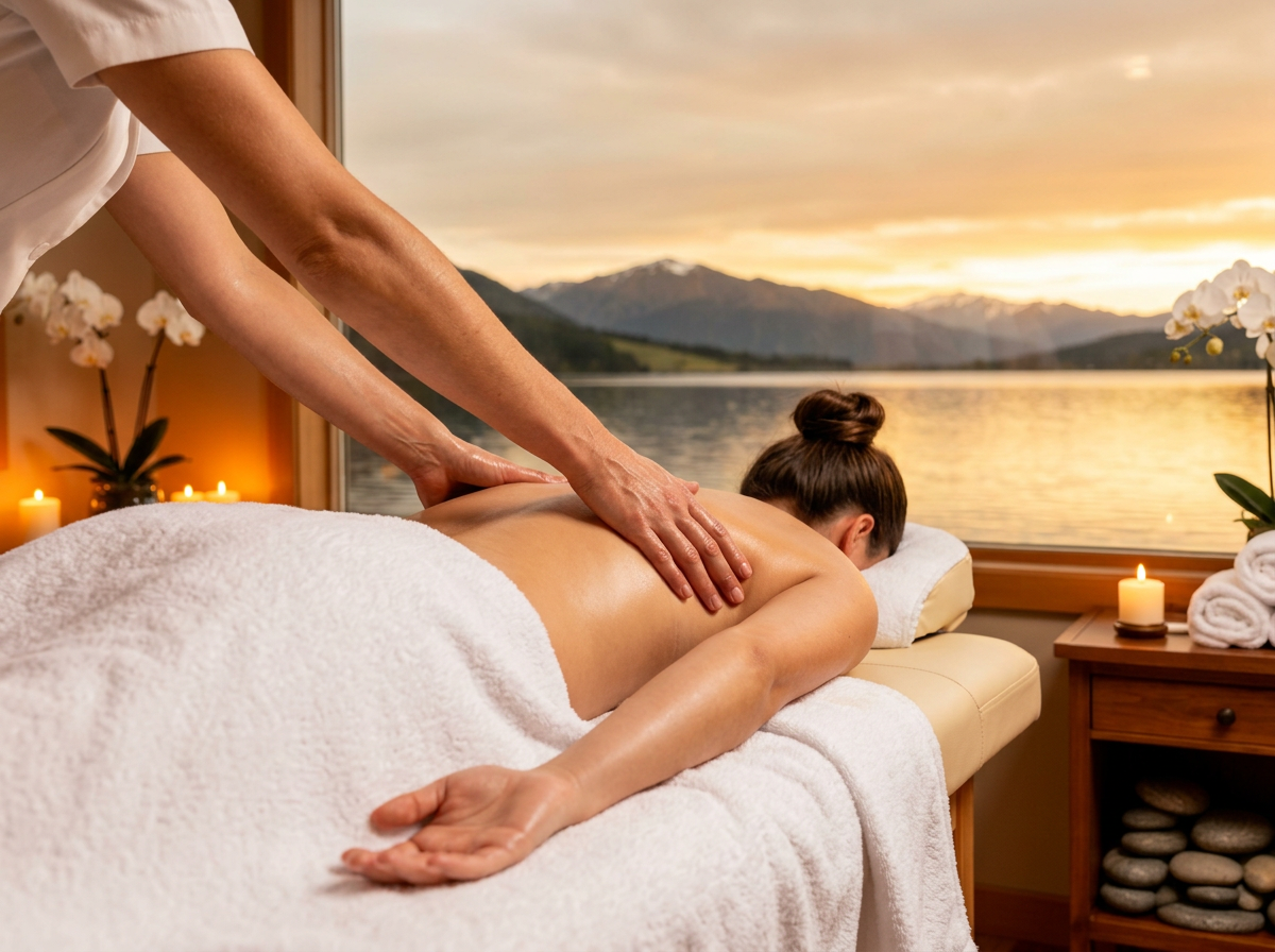 Relaxing massage at a New Zealand wellness retreat
